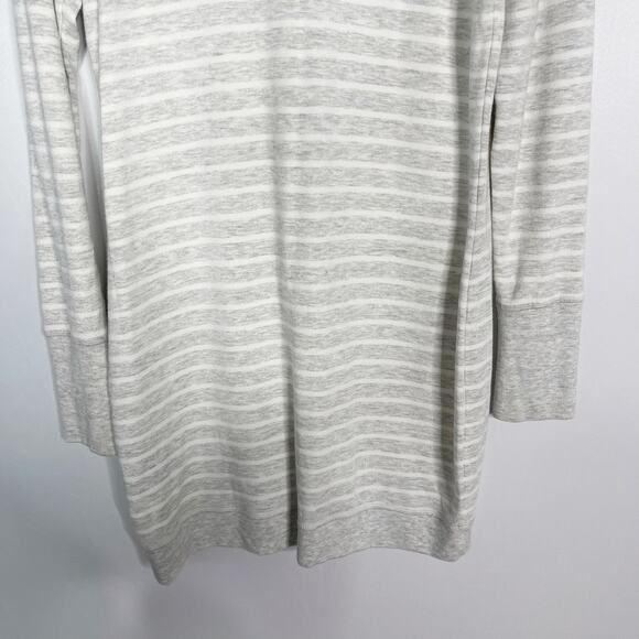 Athleta S Heather Gray Criss Cross Striped Long Sleeve Sweatshirt Dress Modal - Picture 6 of 11